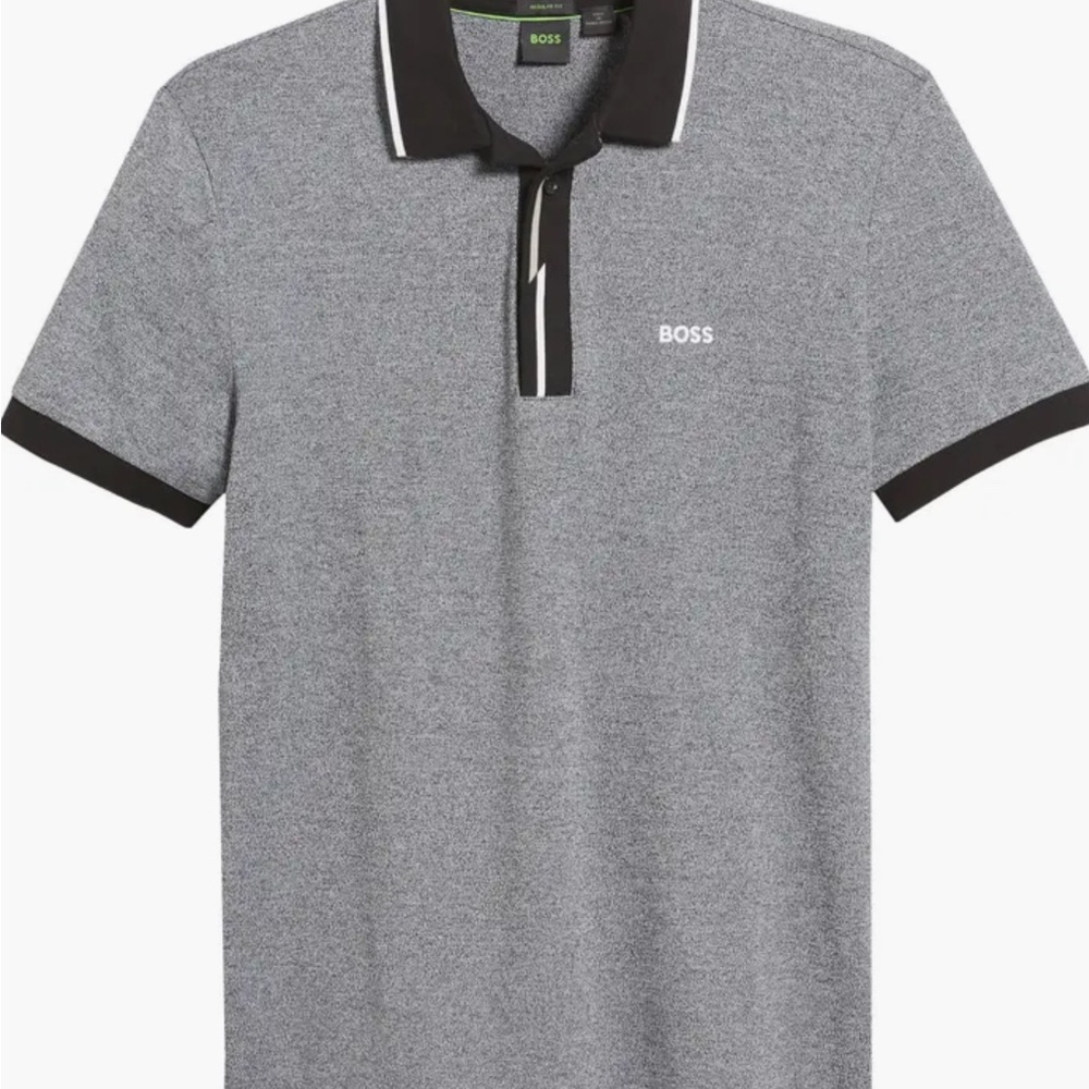 Hugo Boss Polo Shirt in Gray with Black Trim